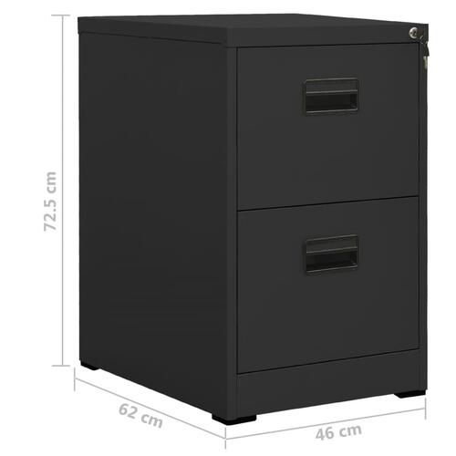 Arkivskab 46x62x72,5 cm stål antracitgrå