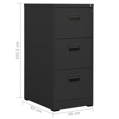 Arkivskab 46x62x102,5 cm stål antracitgrå