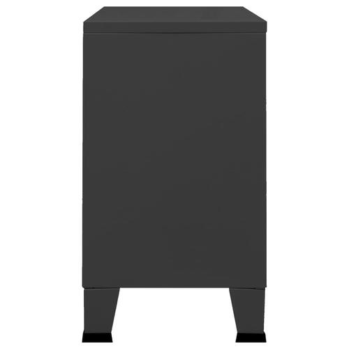 Skænk 105x35x62 cm metal og glas sort