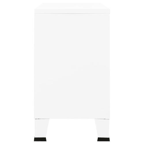 Skænk 105x35x62 cm metal og glas hvid