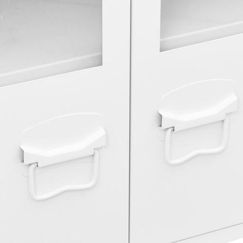 Skænk 105x35x62 cm metal og glas hvid