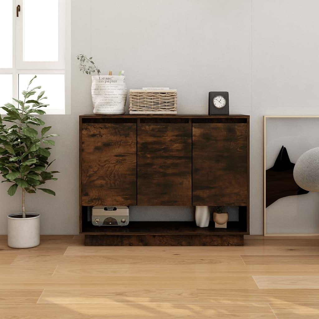 Skænk 97x31x75 cm konstrueret træ røget egetræsfarve