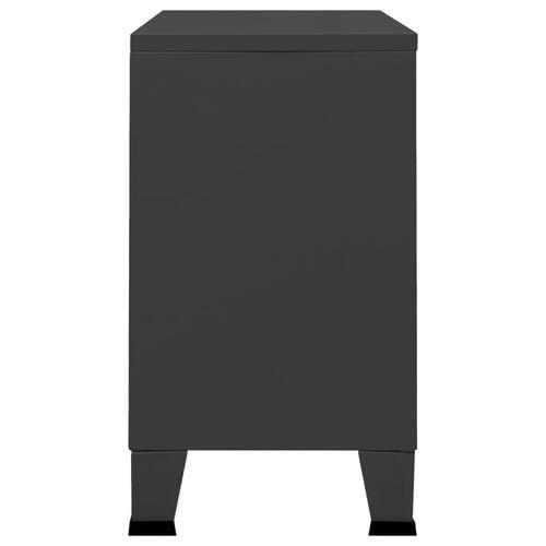 Skænk 105x35x62 cm metal og glas antracitgrå