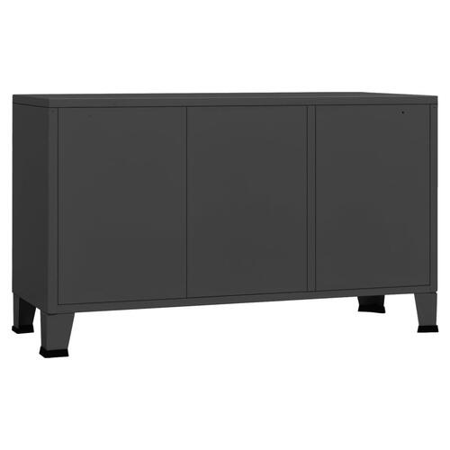 Skænk 105x35x62 cm metal og glas antracitgrå