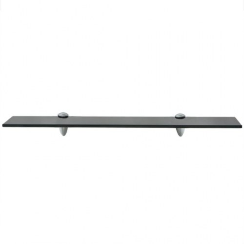 Svævehylde 2 stk. - sort glas 60 × 10 cm, 8 mm