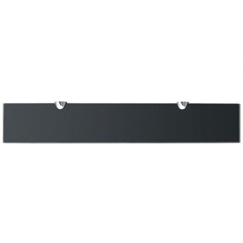 Svævehylde 2 stk. - sort glas 60 × 10 cm, 8 mm