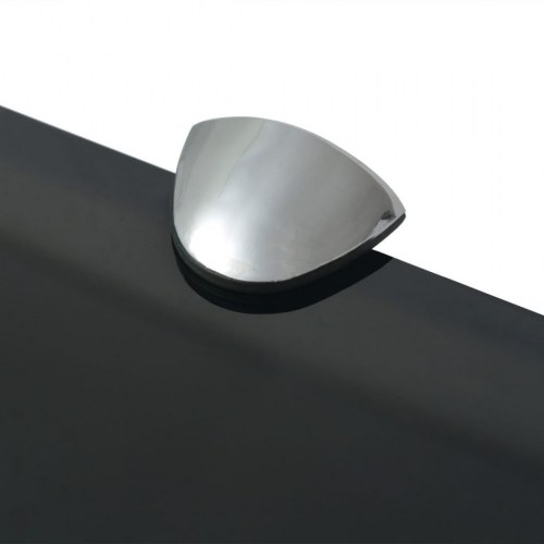 Svævehylder 2 stk. - 70 × 10 cm i sort hærdet glas, 8 mm