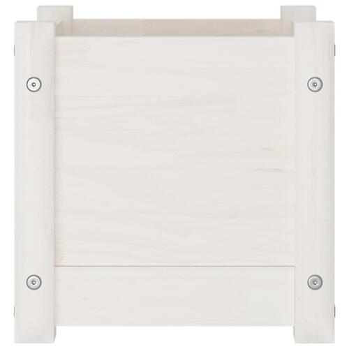 Plantekasse 31x31x31 cm massivt fyrretræ hvid