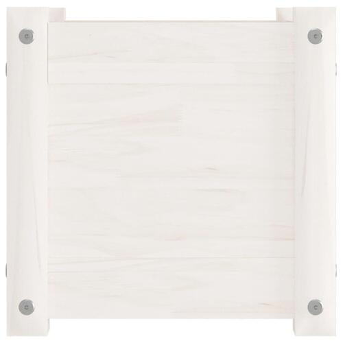 Plantekasse 31x31x31 cm massivt fyrretræ hvid