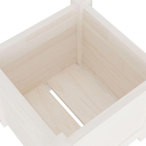 Plantekasse 31x31x31 cm massivt fyrretræ hvid