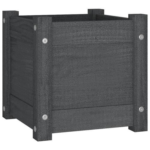 Plantekasse 31x31x31 cm massivt fyrretræ grå