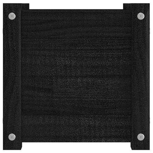 Plantekasse 31x31x31 cm massivt fyrretræ sort