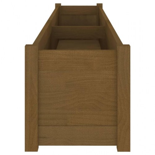 Plantekasser 2 stk. 200x31x31 cm massivt fyrretræ gyldenbrun