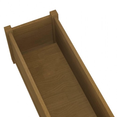 Plantekasser 2 stk. 200x31x31 cm massivt fyrretræ gyldenbrun