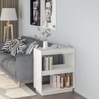 Bogreol 60x35x71 cm massivt fyrretræ hvid