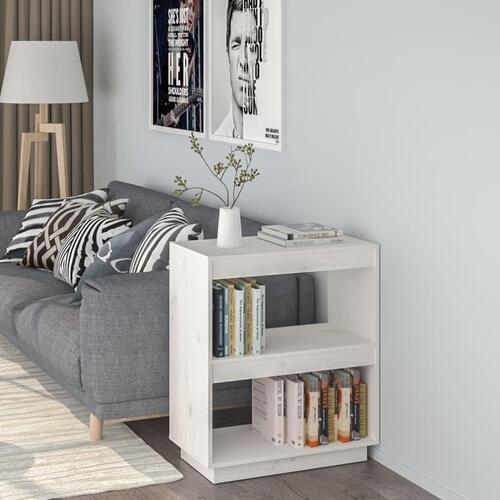 Bogreol 60x35x71 cm massivt fyrretræ hvid