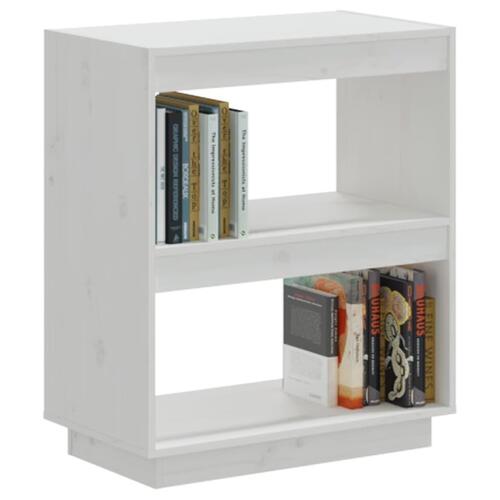 Bogreol 60x35x71 cm massivt fyrretræ hvid