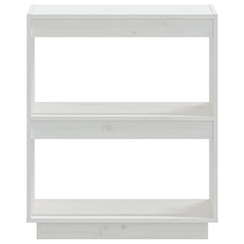 Bogreol 60x35x71 cm massivt fyrretræ hvid