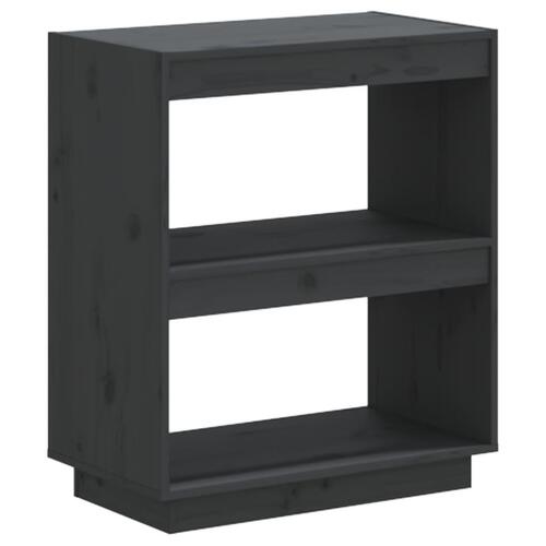 Bogreol 60x35x71 cm massivt fyrretræ grå