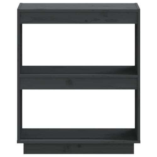 Bogreol 60x35x71 cm massivt fyrretræ grå