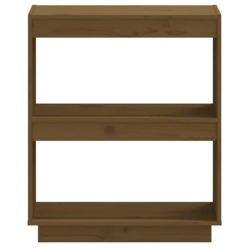 Bogreol 60x35x71 cm massivt fyrretræ gyldenbrun
