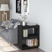 Bogreol 60x35x71 cm massivt fyrretræ sort