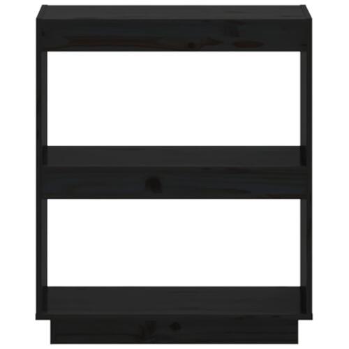 Bogreol 60x35x71 cm massivt fyrretræ sort