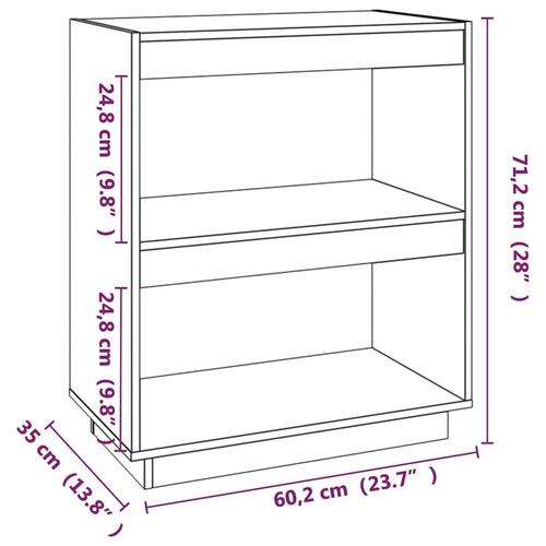 Bogreol 60x35x71 cm massivt fyrretræ sort