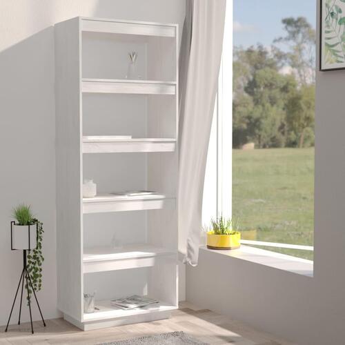 Bogreol/rumdeler 60x35x167 cm massivt fyrretræ hvid