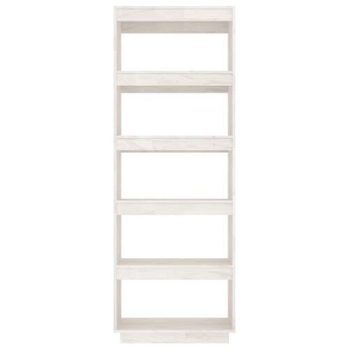 Bogreol/rumdeler 60x35x167 cm massivt fyrretræ hvid