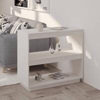 Bogreol 80x35x71 cm massivt fyrretræ hvid
