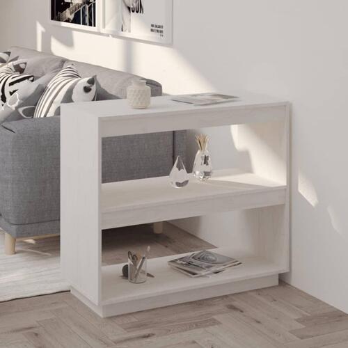 Bogreol 80x35x71 cm massivt fyrretræ hvid
