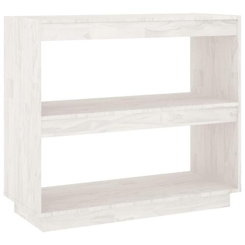 Bogreol 80x35x71 cm massivt fyrretræ hvid