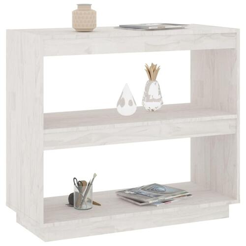 Bogreol 80x35x71 cm massivt fyrretræ hvid