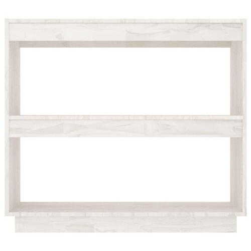 Bogreol 80x35x71 cm massivt fyrretræ hvid