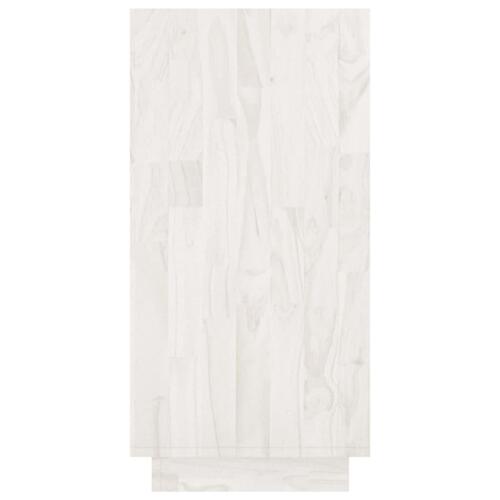 Bogreol 80x35x71 cm massivt fyrretræ hvid