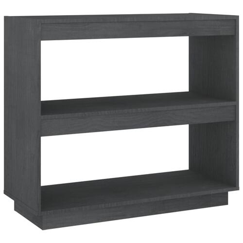 Bogreol 80x35x71 cm massivt fyrretræ grå