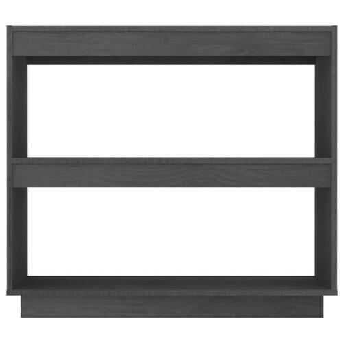 Bogreol 80x35x71 cm massivt fyrretræ grå