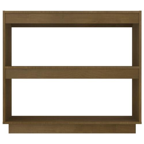 Bogreol 80x35x71 cm massivt fyrretræ honningbrun
