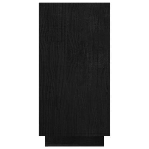 Bogreol 80x35x71 cm massivt fyrretræ sort