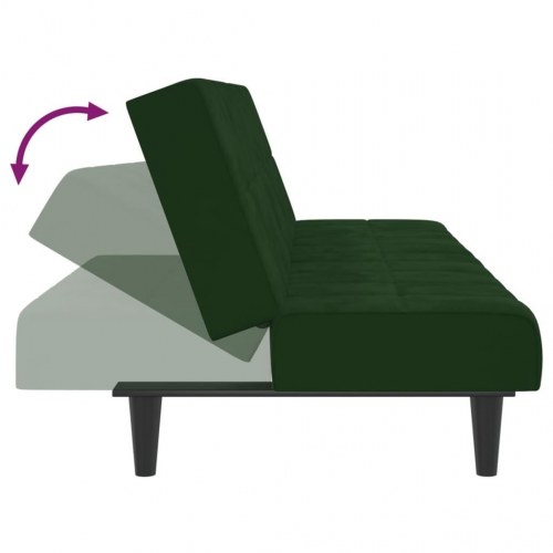 2-personers sovesofa fløjl mørkegrøn