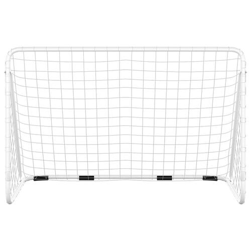 Fodboldmål med net 180x90x120 cm stål hvid