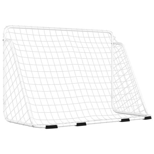 Fodboldmål med net 180x90x120 cm stål hvid