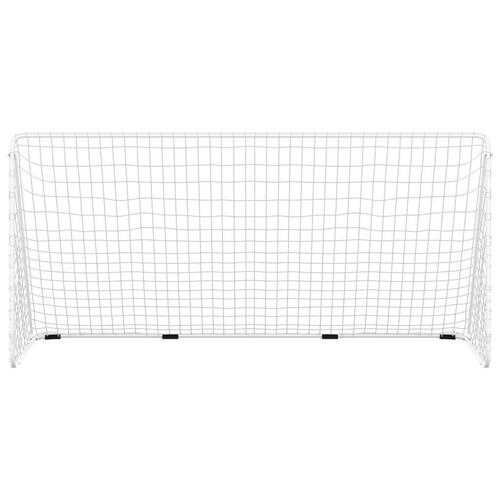 Fodboldmål med net 366x122x182 cm stål hvid