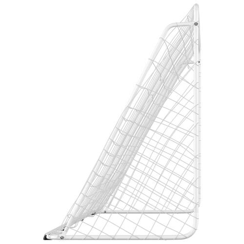 Fodboldmål med net 366x122x182 cm stål hvid