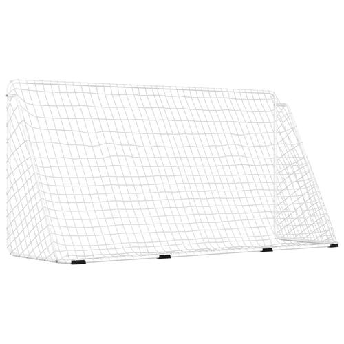 Fodboldmål med net 366x122x182 cm stål hvid