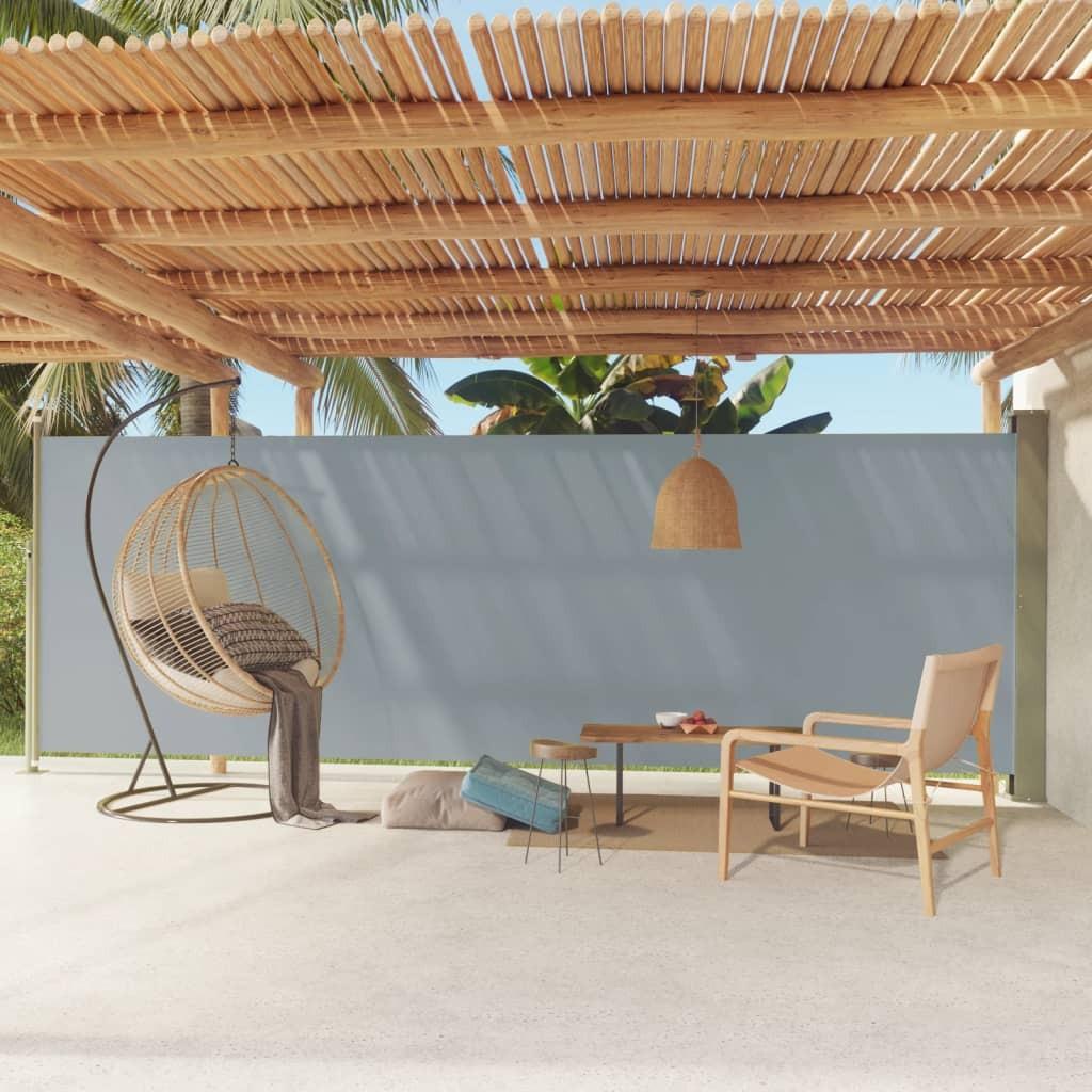 Sammenrullelig sidemarkise til terrassen 180x600 cm grå