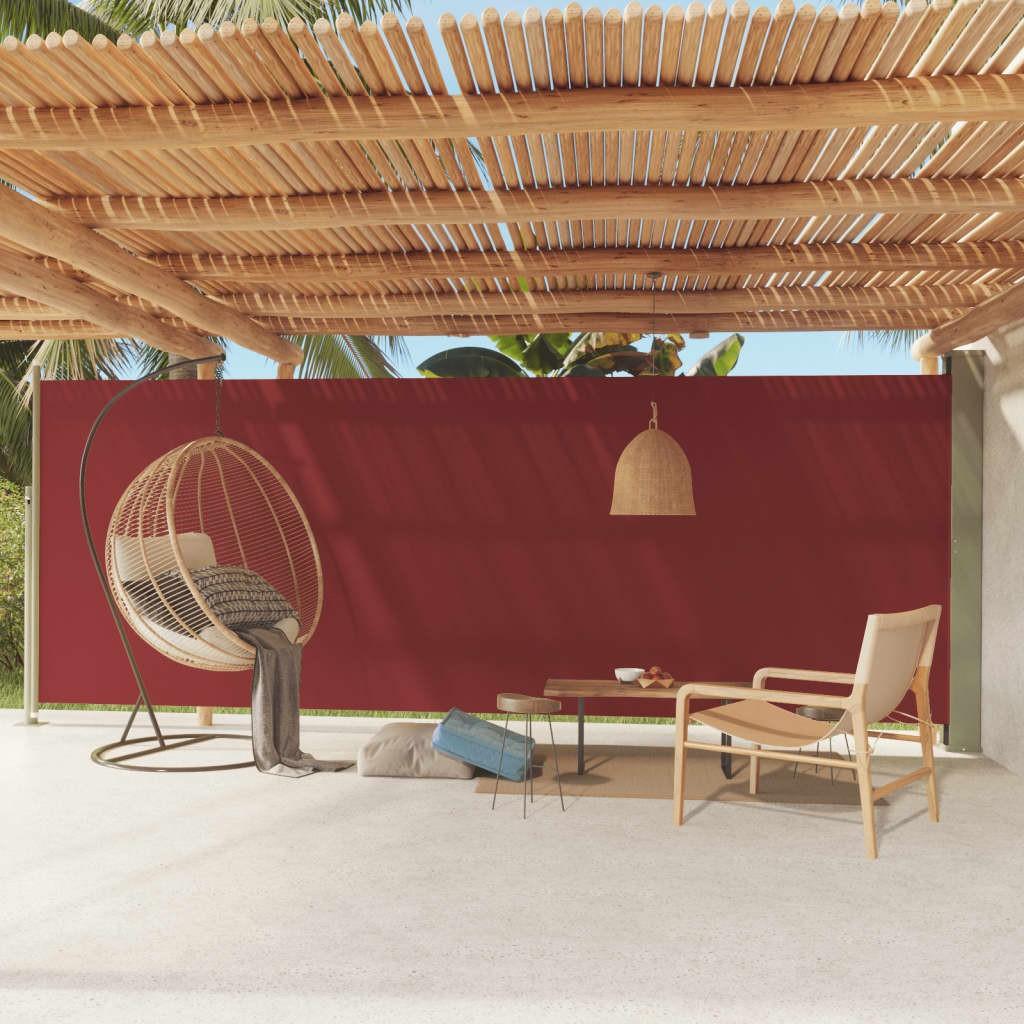 Sammenrullelig sidemarkise til terrassen 200x600 cm rød