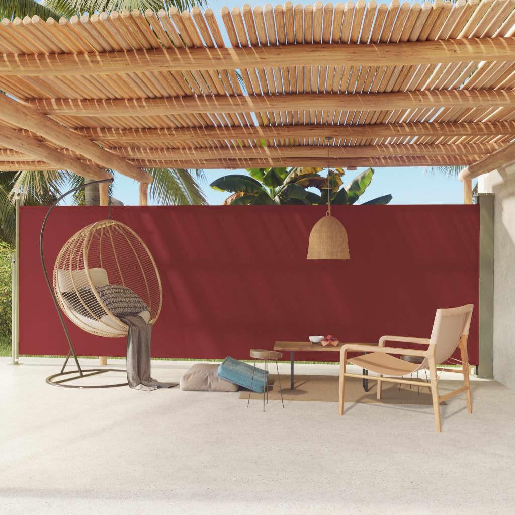 Sammenrullelig sidemarkise til terrassen 180x600 cm rød