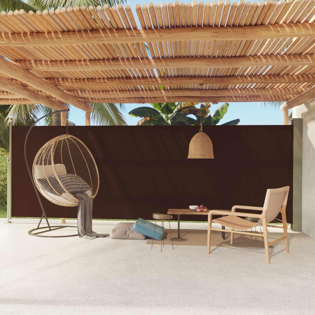 Sammenrullelig sidemarkise til terrassen 180x600 cm brun